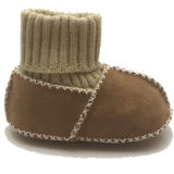 Wholesale Soft Sole Genuine Sheepskin Leather Prewalker Infant Baby Shoes