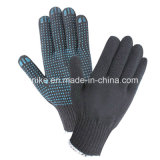 Black String Knit PVC Single Dotted Gloves