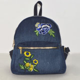 Newest Lady Fashion Embroidery Jean Backpack