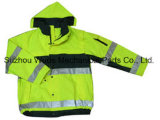 Uja013polyester Oxford PVC/PU Non-Breathable/PU Breathable Coat Reflective Cloth Parka Raincoat Worksuit Jacket