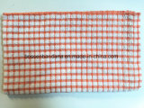 OEM Produce Custom Checks Jacquard Orange Colorful Cotton Terry Kitchen Towels
