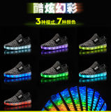 Kids LED Shoes Fashion Rechargeable Footwear Fly Knit LED