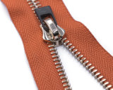 Metal Zipper with Two Way Open End/Orange Color Tape and Rubber Puller/Top Quality