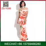 New Arrival Sexy Lady Long Floral Printing Tube Dress with Fishtail