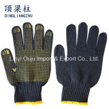 7G Cotton Knitted Safety Gloves with One Side PVC Dots