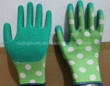 13G Polyester Safety Work Glove with Crinkle Latex Coated