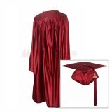 Hot Seller Shiny Cap & Gown for Kindergarten Graduation in Maroon