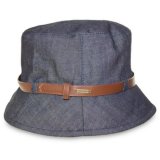 Ladies Fashion Design Denim Bucket Floppy Hat with Belt