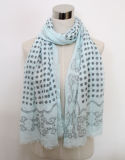Lady Paisley Printed Fashion Cotton Polyester Voile Scarf (YKY1060)