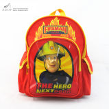 Lovely Fireman Print Student Bag Backpack for Kids