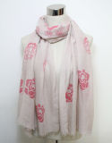 Women Flower Printed Fashion Cotton Voile Silk Scarf (YKY1070)