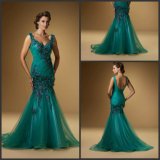 Blue Tulle Party Prom Gown Mermaid Mother Formal Evening Dress E184