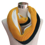 Three Tone Acrylic Knit Infinity Loop Scarf (YKY4196-2)