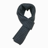 Mens Classic Gentlemen Knitted Winter Wave Printing Scarf (SK809)