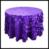 Round Ivory Color 3D Ruffled Taffeta Wafer Shape Table Cloth for Wedding