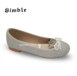 High Quality Girls Brand PU Ballet Shoes with Flat Heel