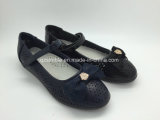 Breathable PU Black School Shoes for Girls with Nice Bowknot