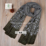 2018 Top Selling DOT Flower Printed Viscose / Polyester Fashion Lady Scarf