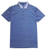 Men's 100 Cotton Blue Stripe Polo Shirt