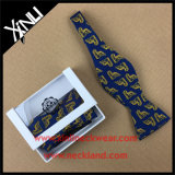 Custom Printed 100% Silk Self Bow Tie Set with Box