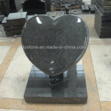 G654 Grey Granite Cushion Heart Design Gravestone