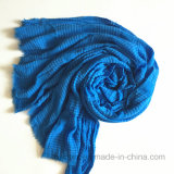 Plain Color Natural Crinkle Viscose Shawl / Scarf with Spandex (HWBS030)