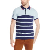 Factory Export Men's Stripe Pique Polo Shirt
