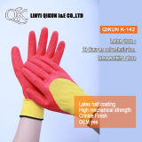 K-142 13 Gauges Polyester Nylon Crinkle Latex Working Safety Gloves