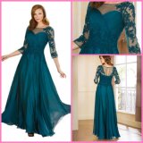 A-Line Evening Prom Party Gowns Lace Chiffon Bridesmaid Dresses Z630