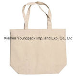 Promotional Short Handle Reusable 100% Natural Cotton Canvas Tote Bag