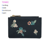Lcq-0136 Newest Design Lady Bag Elegant Style Wallet Classical Embroidery Credit Card Holder Coin Purse for 2018