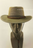 Leather Band Trim Waterproof Canvas Outdoors Cowboy Hat