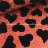 Glitter Flocking PU Synthetic Leather for Baby Shoes