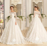 3/4 Sleeves Bridal Ball Gowns Custom Lace Wedding Dress Wd80