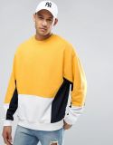 Men's Oversized Cut & Sew Sweatshirt in Yellow