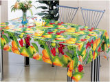 PVC Tablecloth with Clear Transparent Printed Design Popular in Home/Party/Outdoor