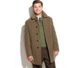 China Factory Men's Button-Closure Solid Overcoat