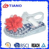 New Design Girl Outdoor PVC Crystal Sandal with Flower (TNK50022)