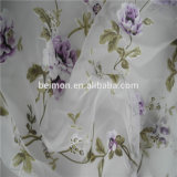 Flower Printed &Burn out Tulle Organza Fabric