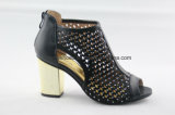 Qualitied Women High Heel Sandal with Rhinestone and Network Upper