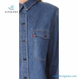 Dark, Vintage Long-Sleeve Women Denim Shirt with Blue by Fly Jeans