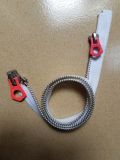 Metal Zipper with Double Puller/White Tape and Antic-Silver Teeth/Top Quality