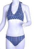 Plaid Sweet Young Lady Bikini Girl Swimsuit Striped Swimwear Girls