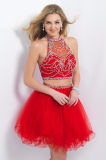 Red 2 Two Piece Short Prom Dresses