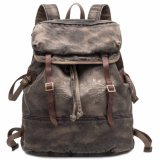 Vintage Canvas Travel Backpack with Spray Black Washing