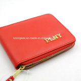 Portable PU Leather Lady's Purse Zipper Type Leather Wallet