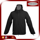 Men Classical Black Colour Winter Hooded Softshell Jacket