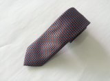 High Quality Blue Colour Check Design Jacquard Silk Neckties