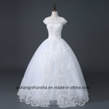 Luxury Crystal Floor-Length Wedding Dress with Lace