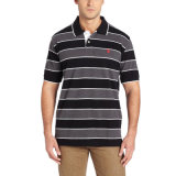Men's Stripe 95 Cotton 5 Spandex Fashion Polo Shirt
